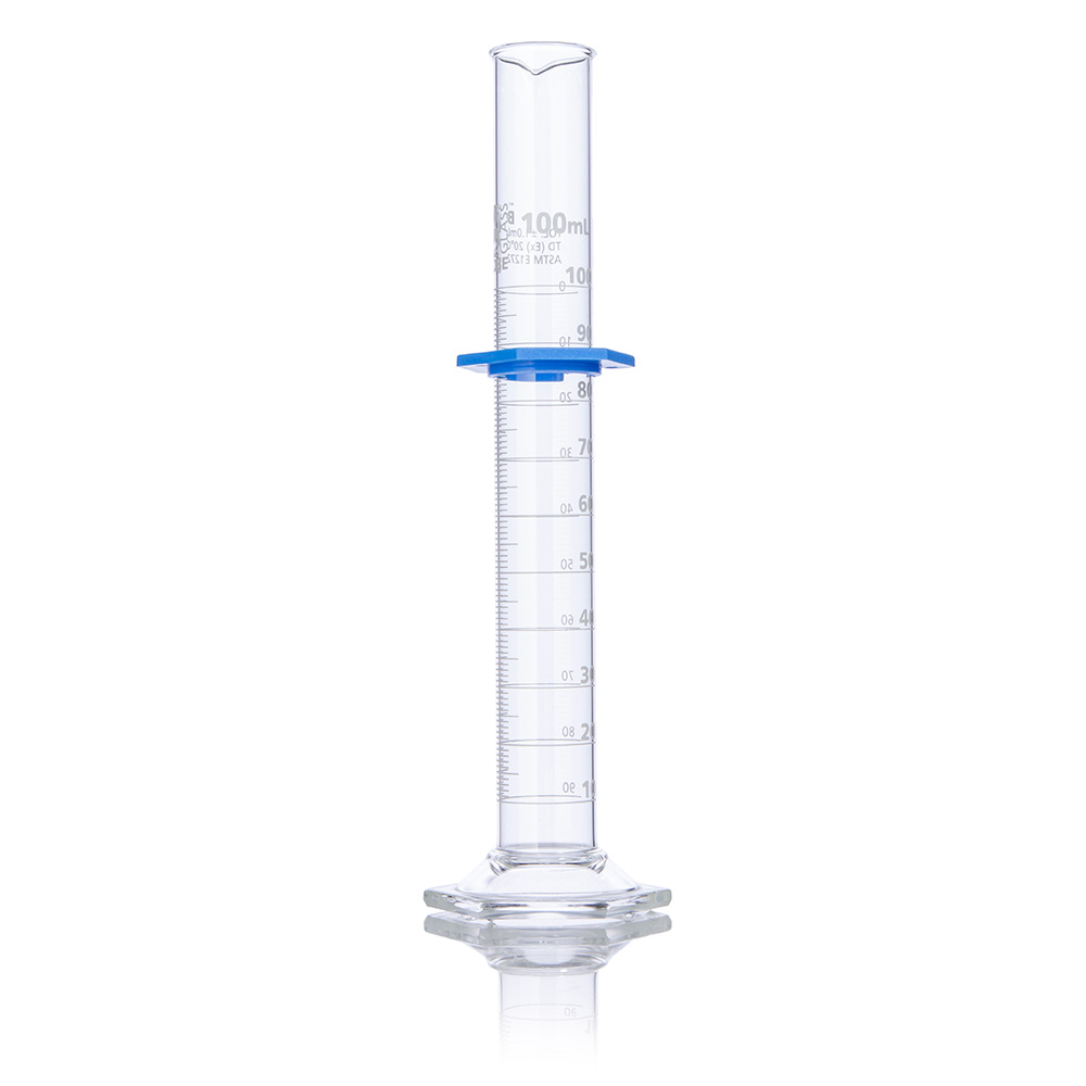 Globe Scientific Cylinder, Graduated, Globe Glass, 100mL, Class B, To Deliver (TD), Dual Grads, ASTM E1272, 4/Box Image